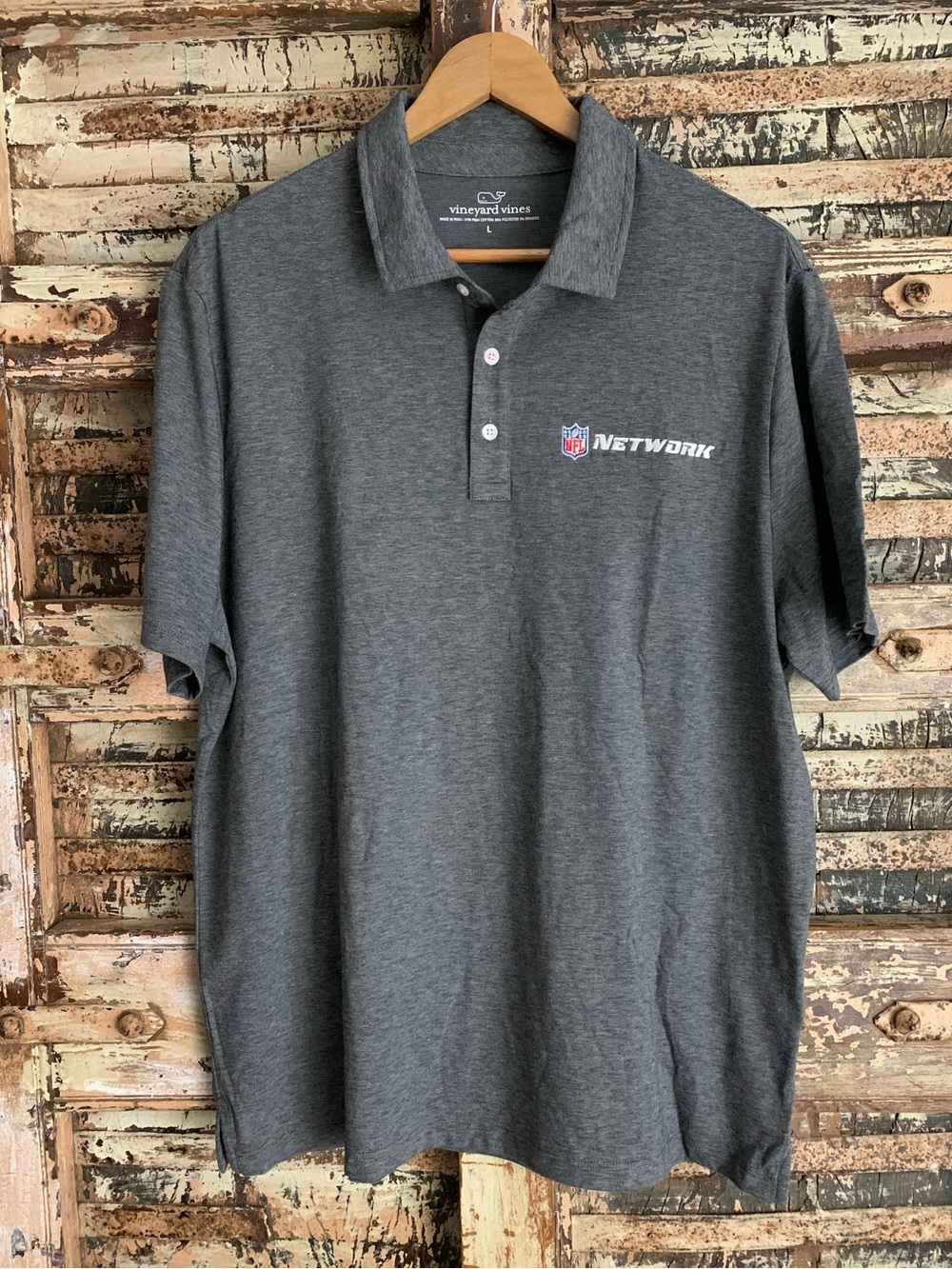NWT Vineyard Vines NFL Network Men’s Charcoal Edgartown Jersey Polo, L
